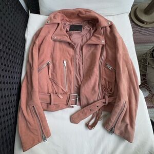 All Saints Balfern Suede Leather Jacket